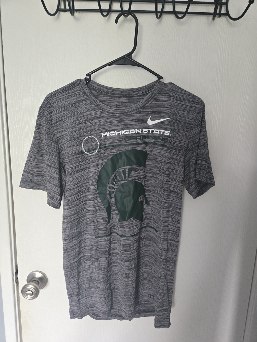 Nike Dri-FIT Michigan State Spartans Gray Performance T-Shirt Men's Small NCAA